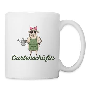Gärtnerin Schaf Gartenschäfin Hobbygärtnerin - Tasse - Weiß - Rechts