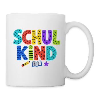Schulkind – Buntes Design zur Einschulung - Tasse - Weiß - Rechts