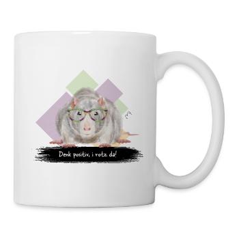 JvG Ratte "Denk positiv, i roz da!" - Tasse - Weiß - Rechts