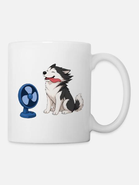 Husky im Gegenwind - Tasse - Weiß