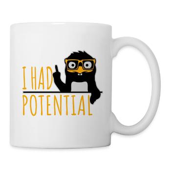 I Had Potential Ich Hatte Potenzial Pinguin Logo - Tasse - Weiß - Rechts