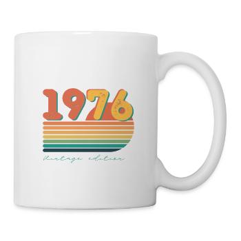 1976 Vintage-Edition – Retro-Streifen - Tasse - Weiß - Rechts