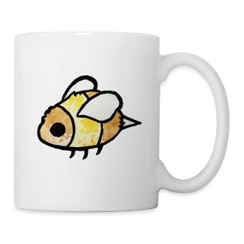 Aquarellbienen-Clipart-Charme - Tasse - Weiß - Rechts