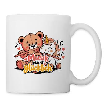 Blockflöte - Musik macht glücklich - Tasse - Weiß - Rechts