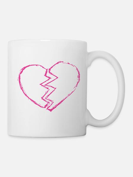 Zerbrochenes Herz Neon - Tasse - Weiß