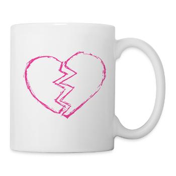 Zerbrochenes Pinkes Herz - Tasse - Weiß - Rechts