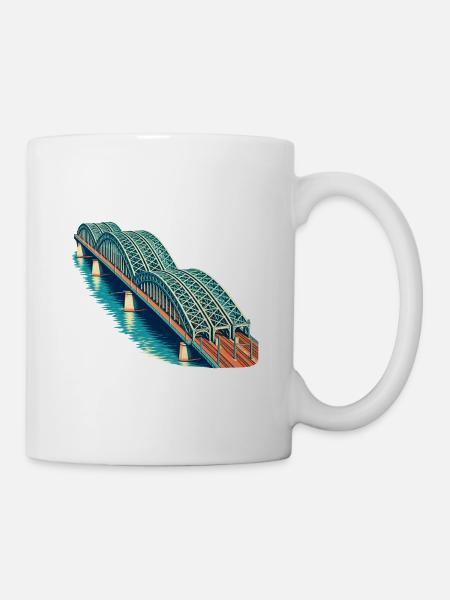 Hohenzollernbrücke Retro - Tasse - Weiß