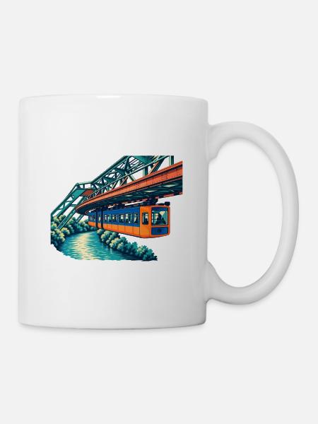 Wuppertaler Schwebebahn Retro - Tasse - Weiß