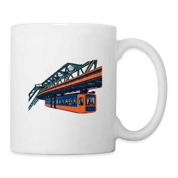Wuppertaler Schwebebahn Risograph - Tasse - Weiß - Rechts
