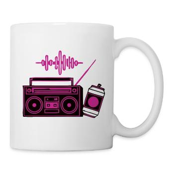 Neon Boombox Radio Grafik - Tasse - Weiß - Rechts
