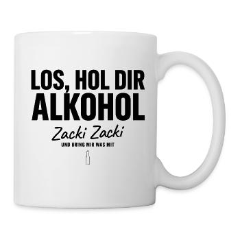 Saufen Alkohol Party Lustiger Spruch - Tasse - Weiß - Rechts