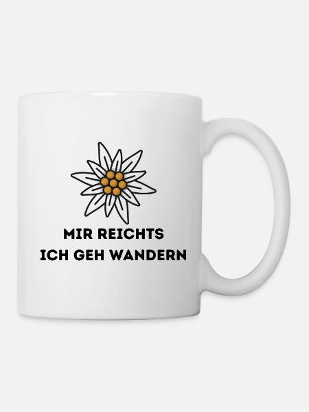 Mir reichts ich geh wandern edelweiss - Tasse - Weiß