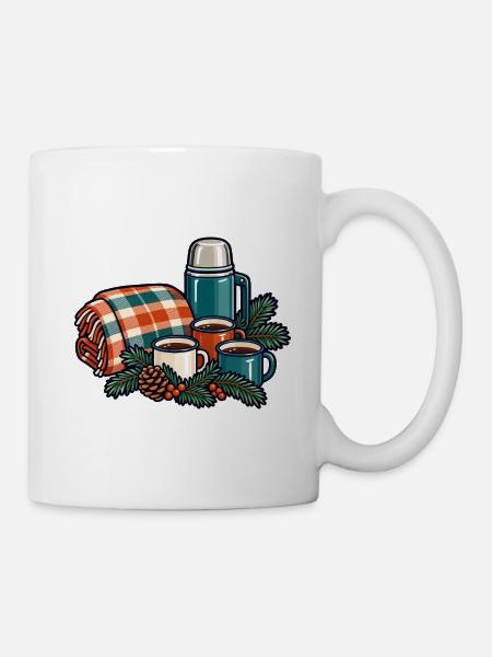 Winterpicknick – Draußen ist es gemütlich - Tasse - Weiß