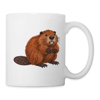 Europäische Biber - Tasse - Weiß - Rechts