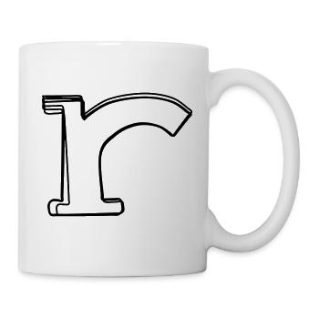 Kleinbuchstabe r handgezeichnet - Tasse - Weiß - Rechts