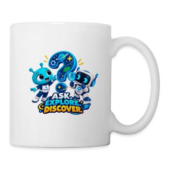 Frag. Erkunde. Entdecke. - Tasse - Weiß - Rechts