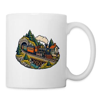 Modellbahnrunde – Kleine Züge große Freude - Tasse - Weiß - Rechts