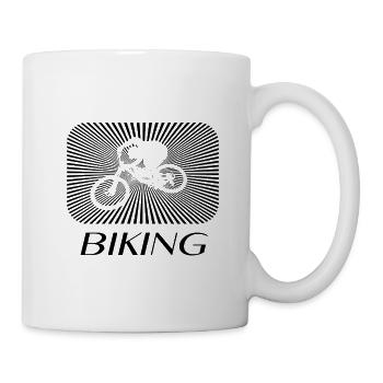 Mountainbike Biken - Tasse - Weiß - Rechts