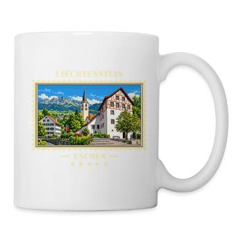 Liechtenstein Eschen Vintage Reisemarke - Tasse - Weiß - Rechts