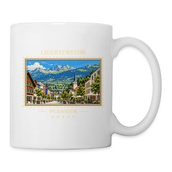 Liechtenstein Planken Vintage Reisemarke - Tasse - Weiß - Rechts