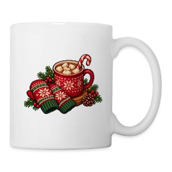 Kuschelige Weihnachtstasse mit Schneeflocken - Tasse - Weiß - Rechts