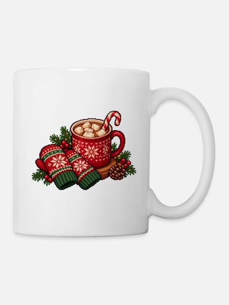 Kuschelige Weihnachtstasse mit Schneeflocken - Tasse - Weiß