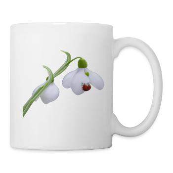Schneeglöckchen-Marienkäferblüte - Tasse - Weiß - Rechts
