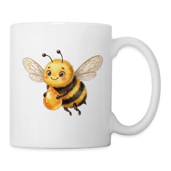 Süße Honigbiene mit Tropfen - Tasse - Weiß - Rechts