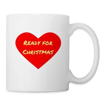 Herzmotiv Ready for Christmas - Tasse - Weiß - Rechts