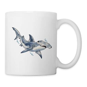 Tiefsee Hai Illustration - Tasse - Weiß - Rechts