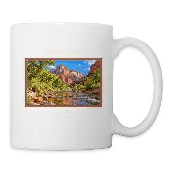 Vereinigte Staaten Zion Vintage Reisemarke - Tasse - Weiß - Rechts