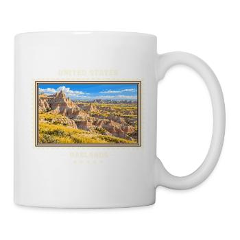 Vereinigte Staaten Badlands Vintage Reisemarke - Tasse - Weiß - Rechts