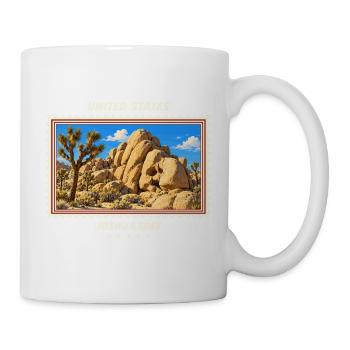Vereinigte Staaten Joshua Tree Vintage Reisemarke - Tasse - Weiß - Rechts