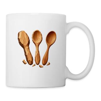Vom Löffelleeren zum fertigen Holzlöffel - Tasse - Weiß - Rechts