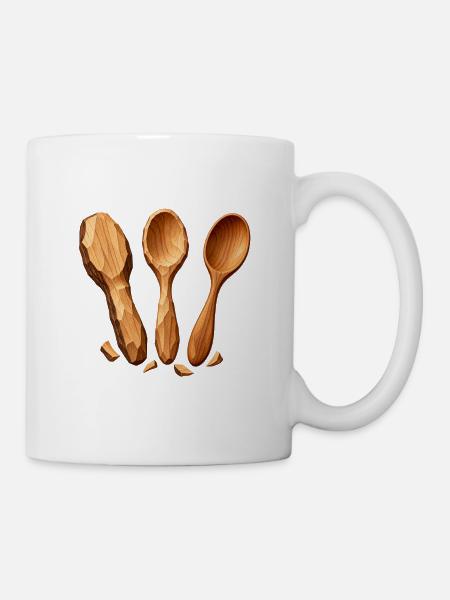 Vom Löffelleeren zum fertigen Holzlöffel - Tasse - Weiß