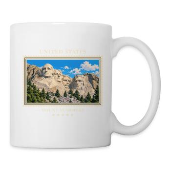 Vereinigte Staaten Mount Rushmore Vintage Marke - Tasse - Weiß - Rechts