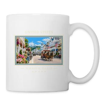 Vereinigte Staaten Mackinac Island Vintage Marke - Tasse - Weiß - Rechts
