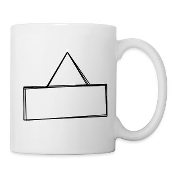 Holzschild handgezeichnet - Tasse - Weiß - Rechts