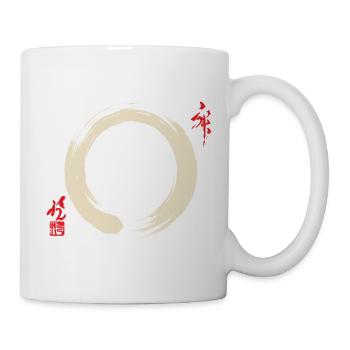 Zen Enso Circle – Buddhistische Pinselstrichmeditation - Tasse - Weiß - Rechts