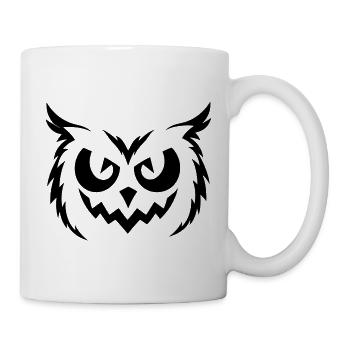 Halloween Eule – Spooky Owl Face - Tasse - Weiß - Rechts