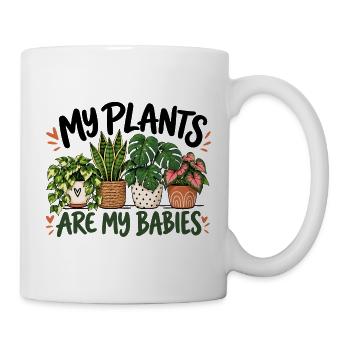 Botanische Pflanzenmama Gärtnerin Grüne Daumen-Dame Kunst - Tasse - Weiß - Rechts