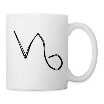 Sternzeichen Steinbock handgezeichnet - Tasse - Weiß - Rechts