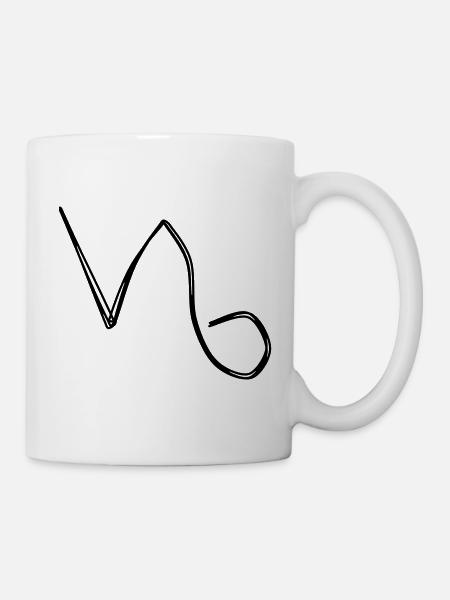 Sternzeichen Steinbock handgezeichnet - Tasse - Weiß