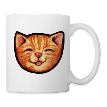Sonnenkat Aquarell Lächeln - Tasse - Weiß - Rechts
