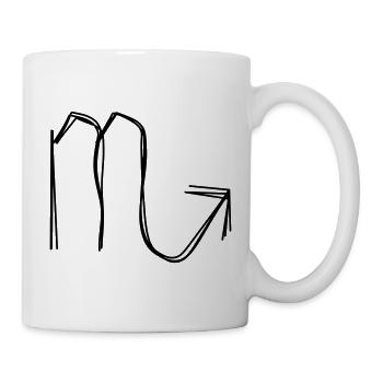Sternzeichen Skorpion handgezeichnet - Tasse - Weiß - Rechts