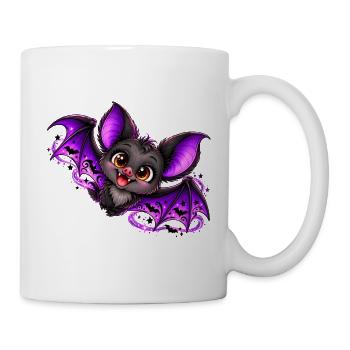 Lila Kuschelbat  - Tasse - Weiß - Rechts