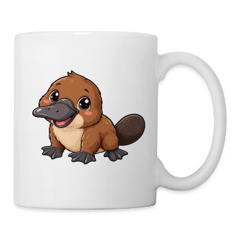 Schnabeltier Kawaii Style – Süßes Australienmotiv - Tasse - Weiß - Rechts