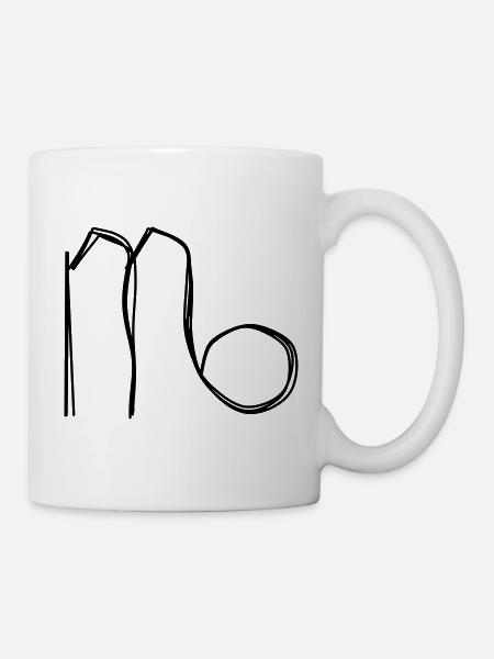 Sternzeichen Jungfrau handgezeichnet - Tasse - Weiß