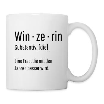 Winzerin Substantiv Definition Wein Geschenk - Tasse - Weiß - Rechts