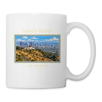 Vereinigte Staaten Los Angeles Vintage Reisemarke - Tasse - Weiß - Rechts